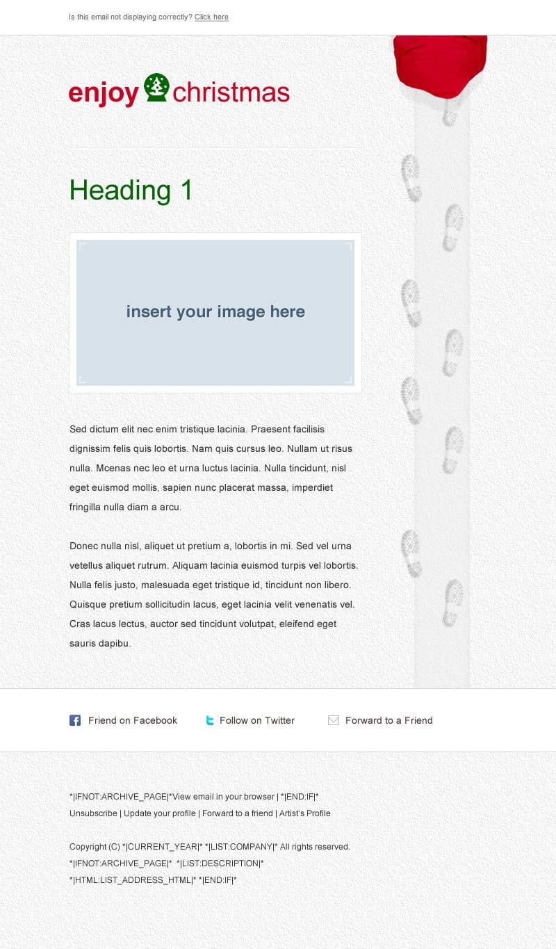 email marketing template for Xmas